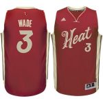 Youth Adidas Miami Heat #3 Dwyane Wade Authentic Red 2015-16 Christmas Day NBA Jersey